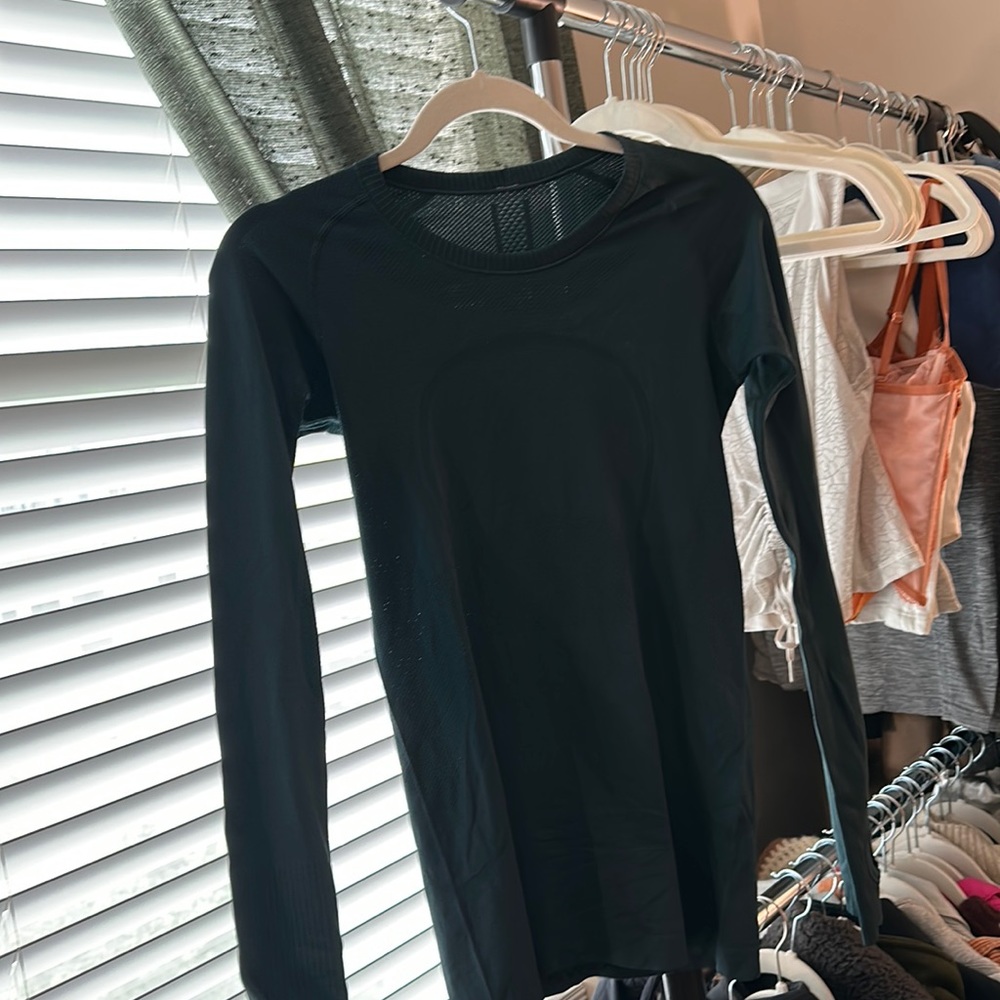 Dark Teal Lululemon Swiftly Tech Long-Sleeve Shirt